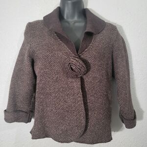 Carole Little Wool Jacket in Rich Brown